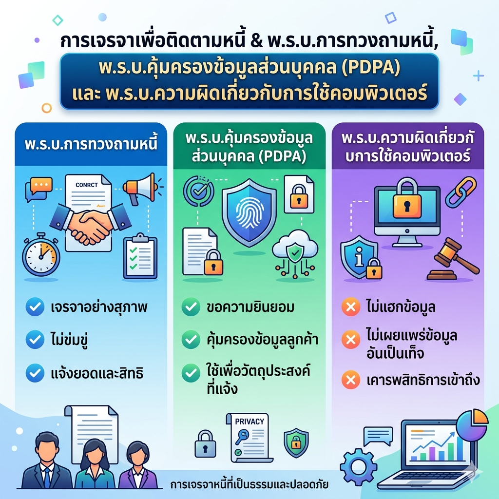 หลักสูตร การเจรจาเพื่อติดตามหนี้&พ.ร.บ.การทวงถามหนี้,พ.ร.บ.คุ้มครองข้อมูลส่วนบุคคล (PDPA) และ พ.ร.บ.ความผิดเกี่ยวกับการใช้คอมพิวเตอร์