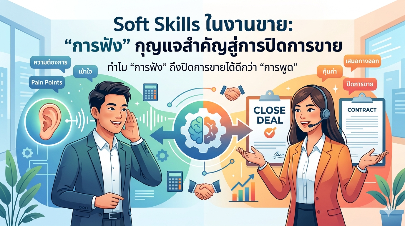 Soft Skills ในงานขาย: ทำไม "การฟัง" ถึงปิดการขายได้ดีกว่า "การพูด"