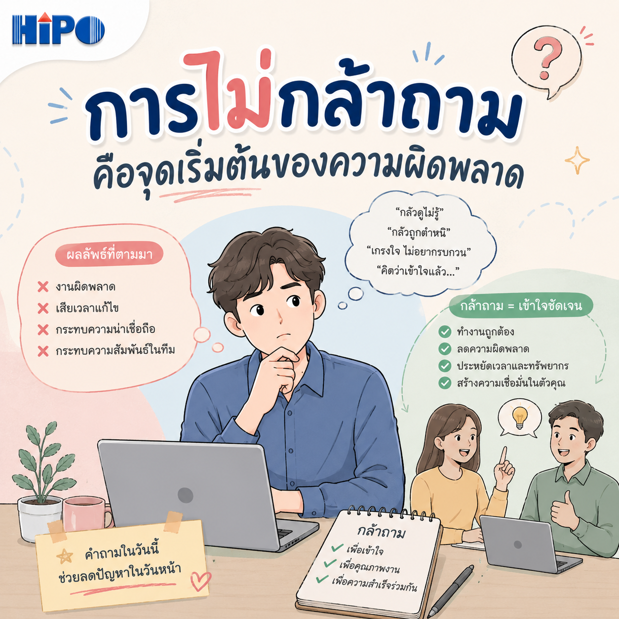 การไม่กล้าถาม คือจุดเริ่มต้นของความผิดพลาด